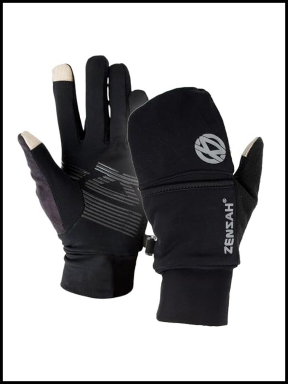 Convertible Running Mittens Touchscreen Winter Cold Weather Gloves